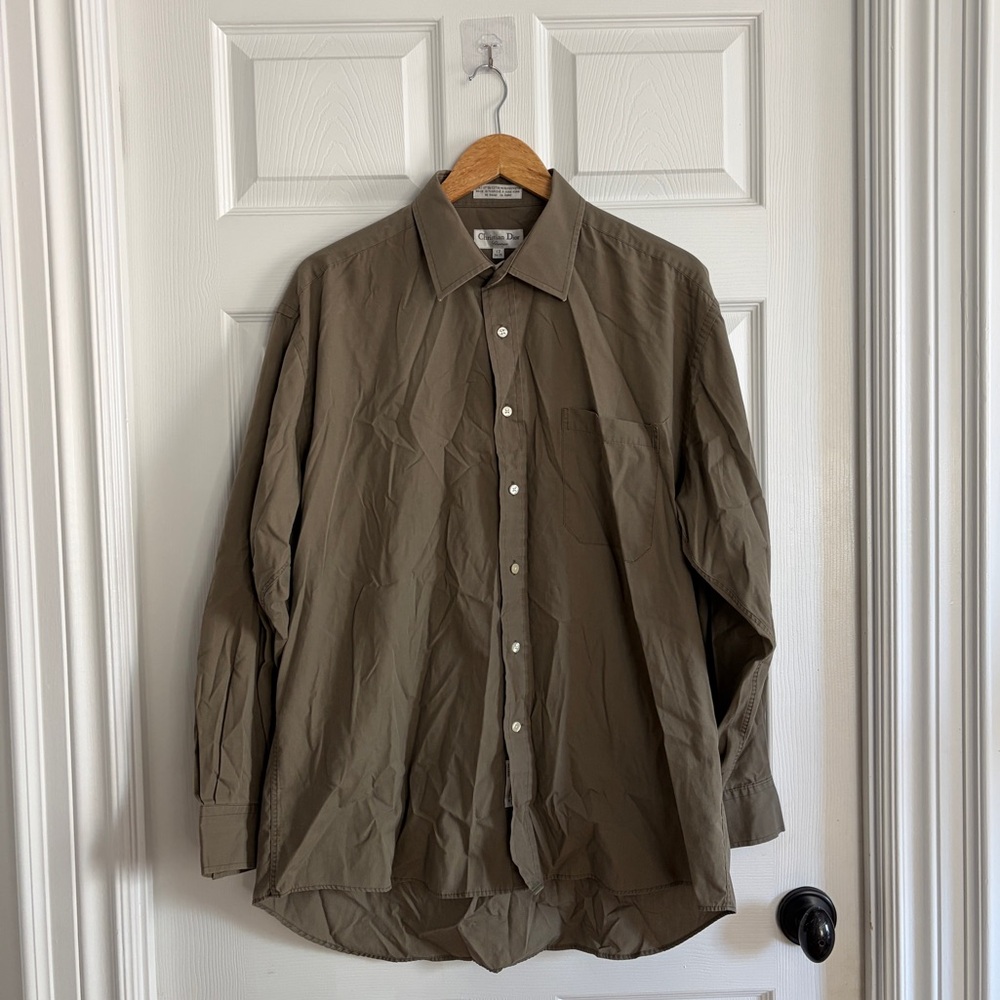 Christian Dior Chemise Olive Button-Down Shirt